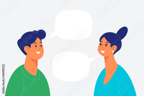 Man and woman talking