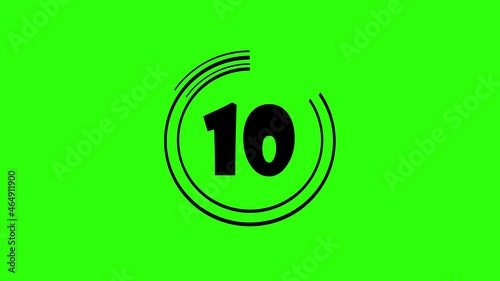 15 seconds time keeper on background. Count down 15 to 0 second. Electronic timer with alpha channel.