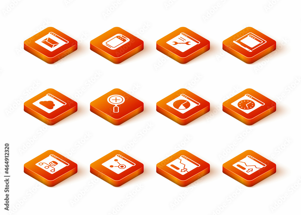 Set Server, Data, Browser window, Cloud technology data transfer, Magnifying glass and delete, Financial growth decrease, Graph chart infographic, increase and icon. Vector Set Server, Data, Browser window, Cloud technology data transfer, Magnifying glass and delete, Financial growth decrease, Graph chart infographic, increase and icon. Vector