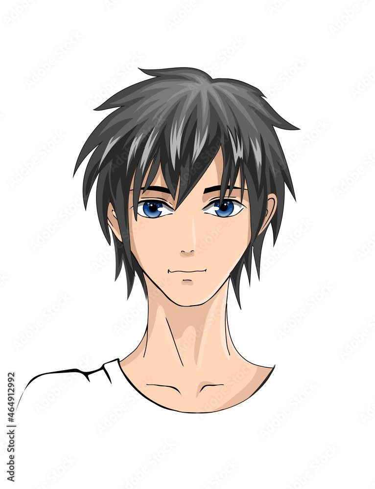 Premium Vector  Young man anime style character vector