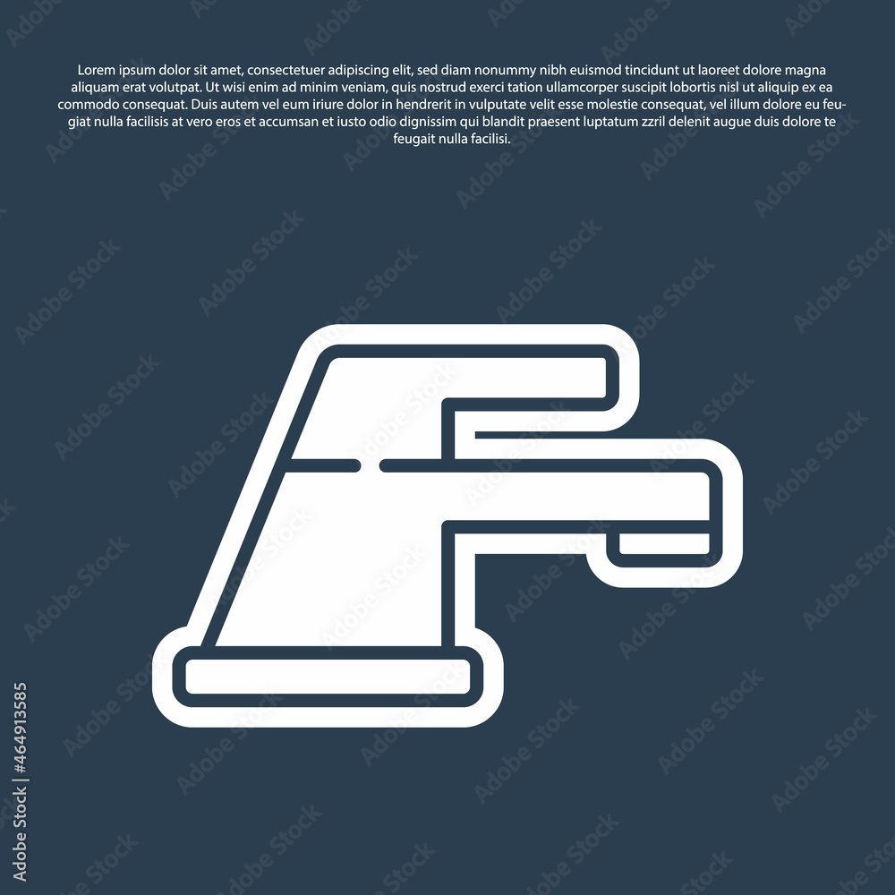 Blue line Water tap icon isolated on blue background. Vector Illustration Blue line Water tap icon isolated on blue background. Vector Illustration