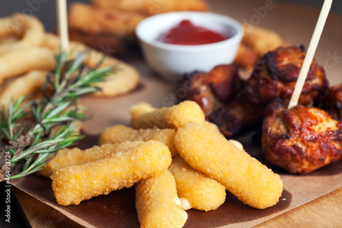 deep-fried cheese sticks with other dishes