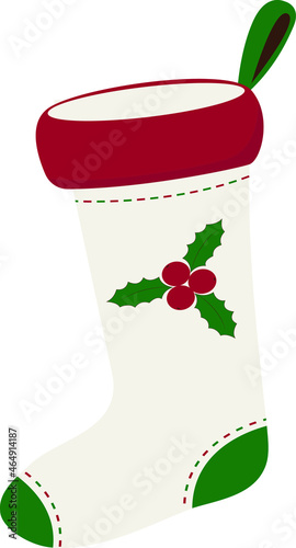 Christmas sock on white background