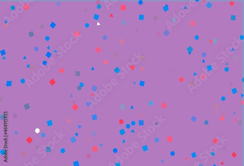 Light Blue, Red vector texture in poly style with circles, cubes.