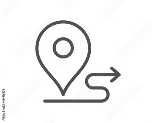 Journey line icon. Road path sign. Route map distance symbol. Quality design element. Linear style journey icon. Editable stroke. Vector