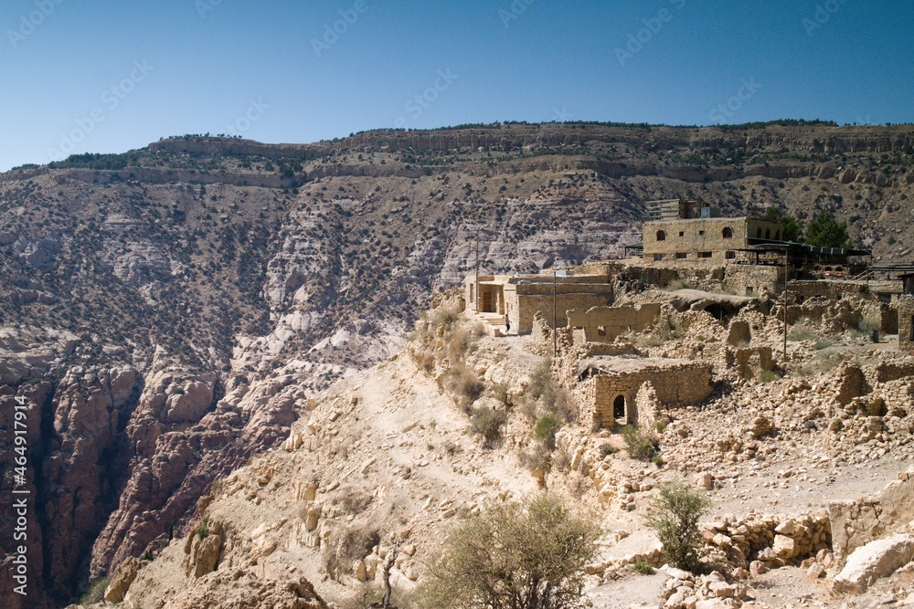 Scenic Dana village and canyon in Jordan
