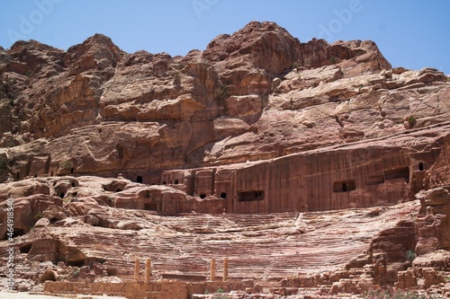 The tombs in the ancient city of Petra, Jordan