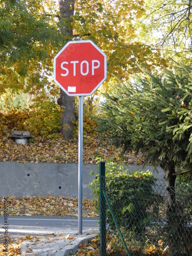 stop sign on the road