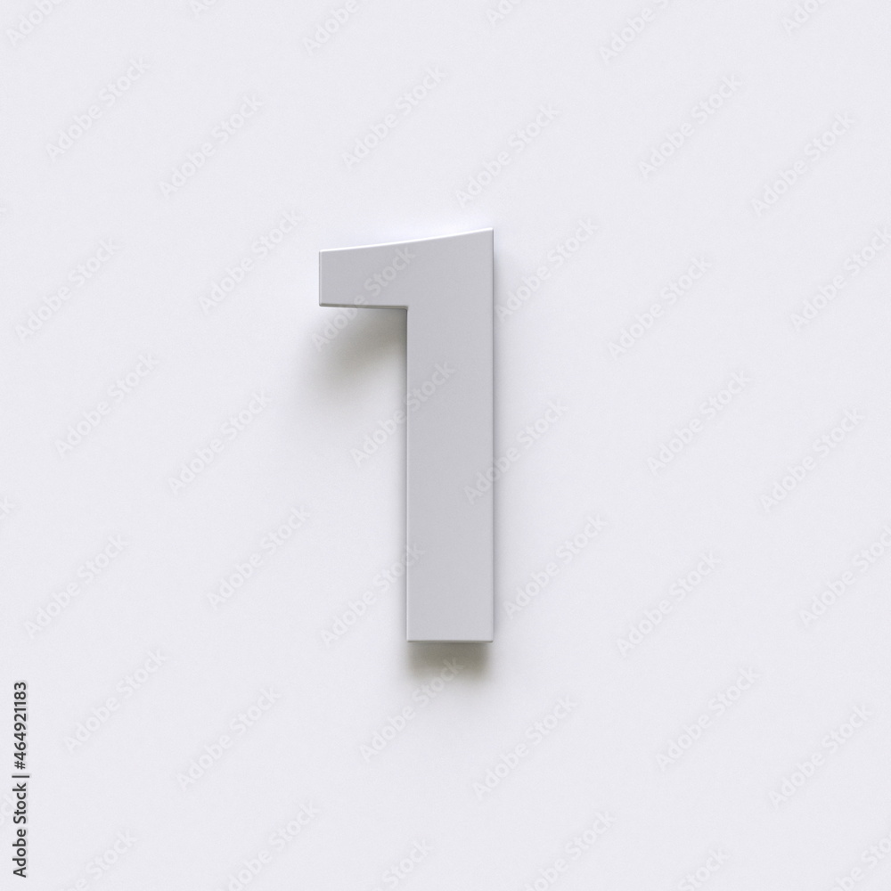 Bent paper font with long shadows Number 1 ONE 3D Bent paper font with long shadows Number 1 ONE 3D
