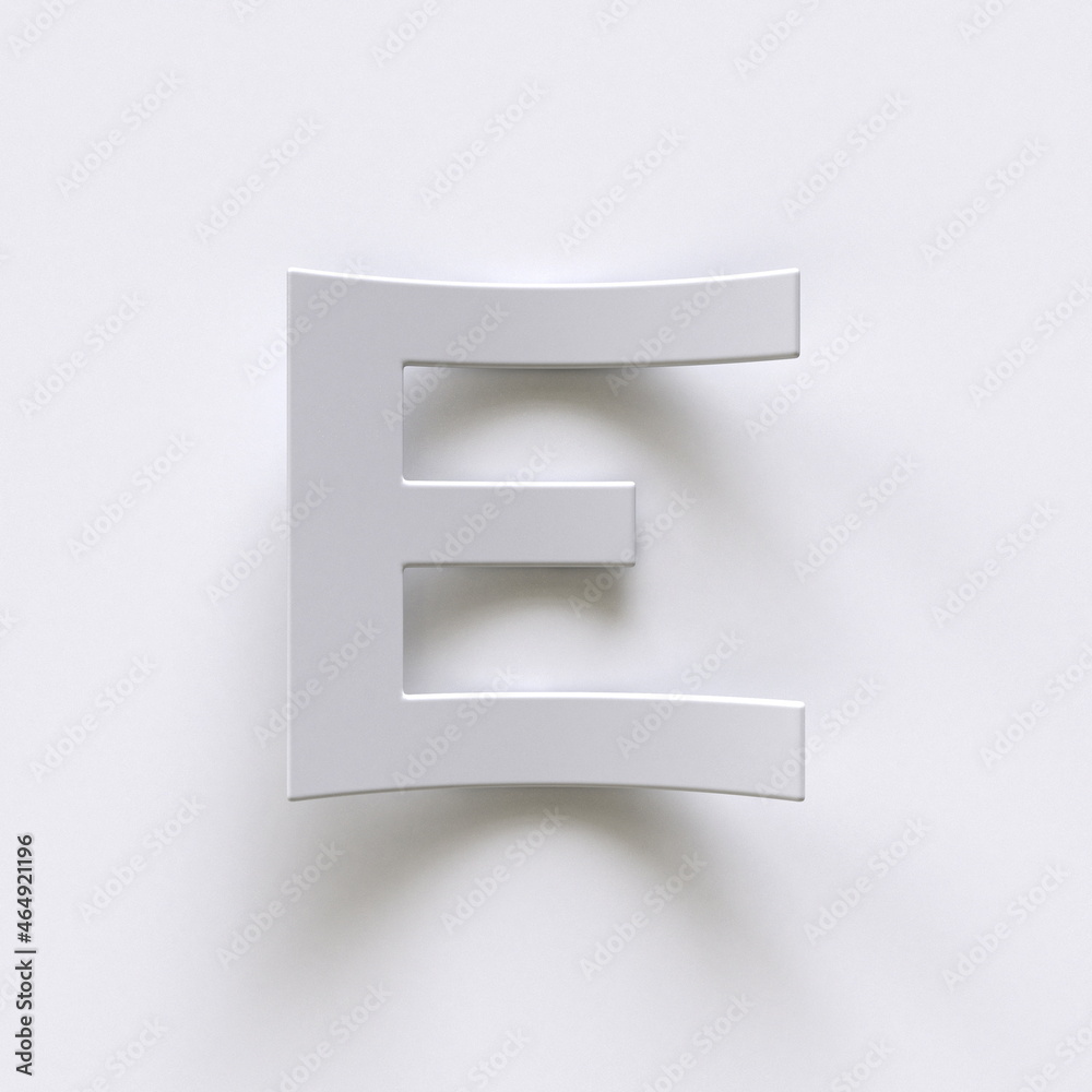 Bent paper font with long shadows Letter E 3D Bent paper font with long shadows Letter E 3D