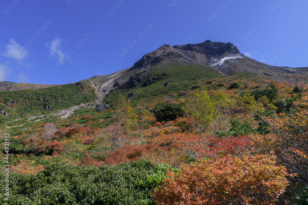 姥ヶ平から見た秋の茶臼岳 姥ヶ平から見た秋の茶臼岳