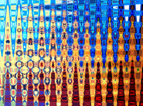 This is an abstract artwork made of acrylic painting on canvas by me. Then, I treated it using my computer.
