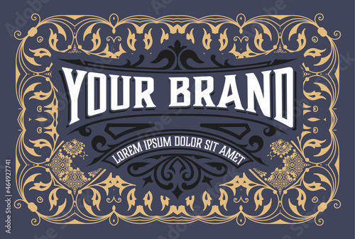 Western card with vintage style