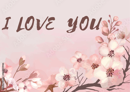 Frase de amor decorada con flores