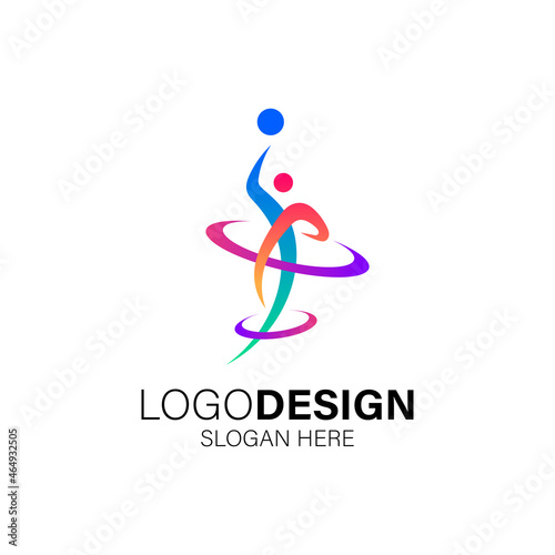 colorful people for sport and olympic logo design