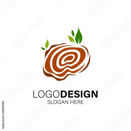 wood fiber and tree logo design