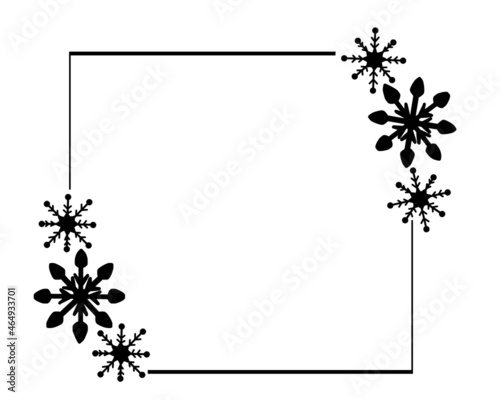 Snowflakes frame , white background, Christmas design collection. Vector illustration, merry christmas flake framework Festive drawing.