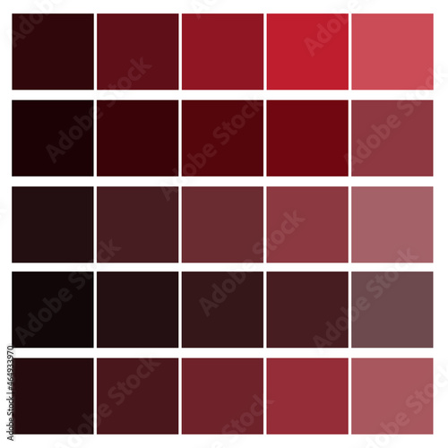 Red color palette. Fashion design element. Print art concept. Graphic collection. Vector illustration. Stock image.