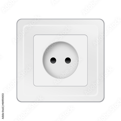 Realistic socket sign. Electrical symbol. Technology background. Isolated element. Vector illustration. Stock image. 