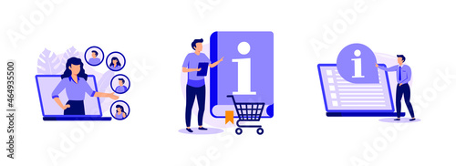 Customer persona, Consumer  Information, Customer Service guide. Online shopping abstract concept vector illustrations.