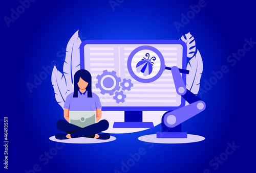 Automation testing  illustration exclusive design inspiration 