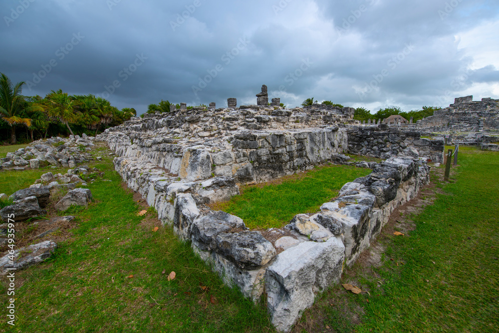 Maya ruin El Rey archaeological site, Cancun, Quintana Roo QR, Mexico.
