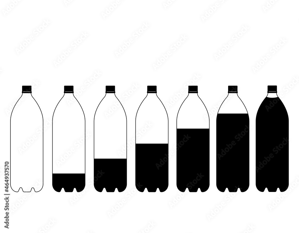 水のペットボトル 分量 ベクターイラスト 水のペットボトル 分量 ベクターイラスト