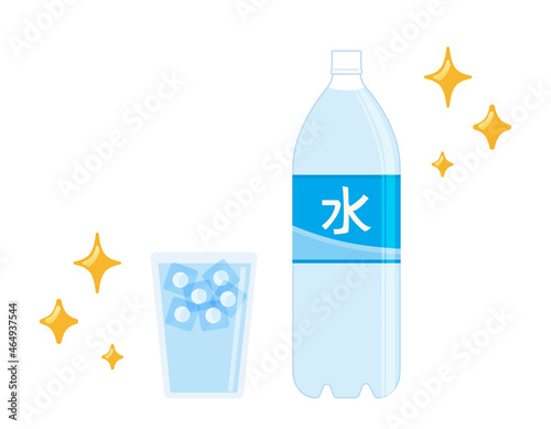 水のペットボトル　ベクターイラスト