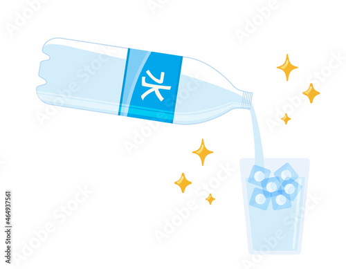 水のペットボトル　ベクターイラスト