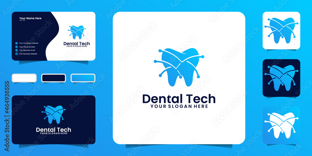 dental technology abstract logo design and business card