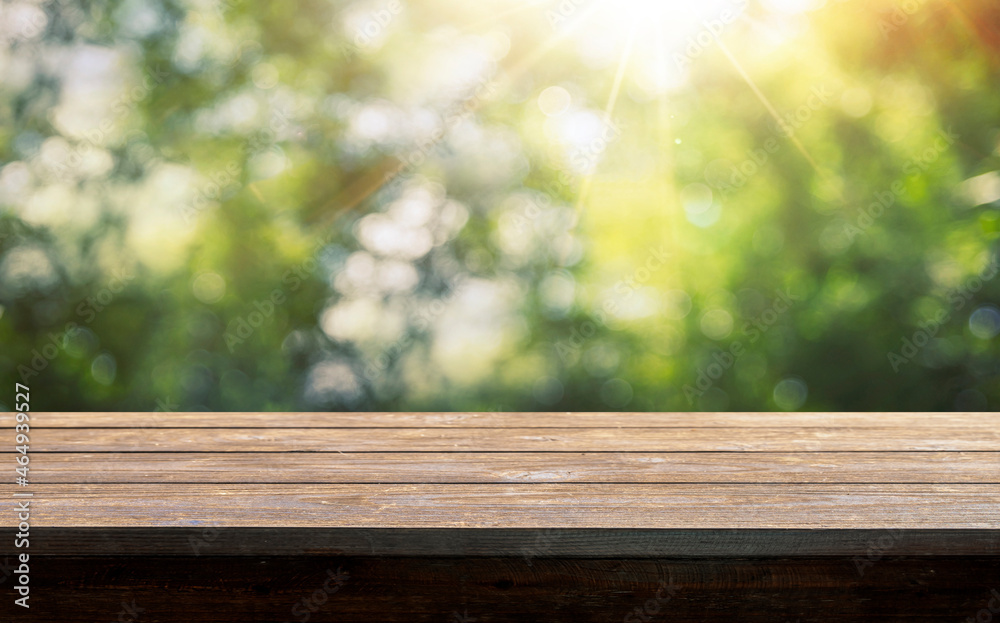Tabletop with blurred nature backgrounds, use for display products. Tabletop with blurred nature backgrounds, use for display products.