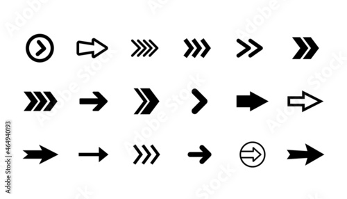 Arrow icon collection. Set of vector arrows.