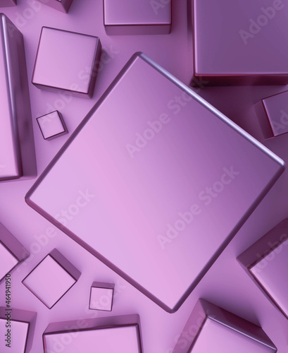 3d rendering. Abstract of purple surface product template.