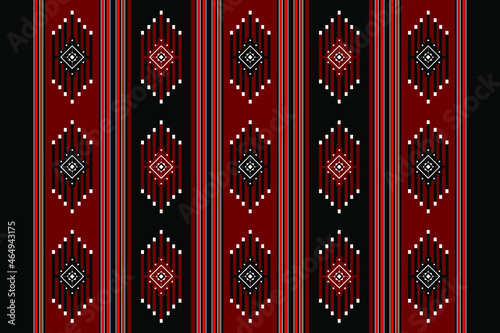 Geometric ethnic oriental seamless pattern traditional Design for background,carpet,wallpaper.clothing,wrapping,Batik fabric,Vector illustration.embroidery style - Sadu, sadou, sadow or sado