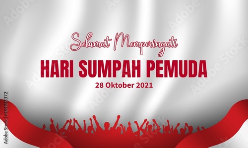 Indonesia Youth Pledge Day Background. Vector Illustration.