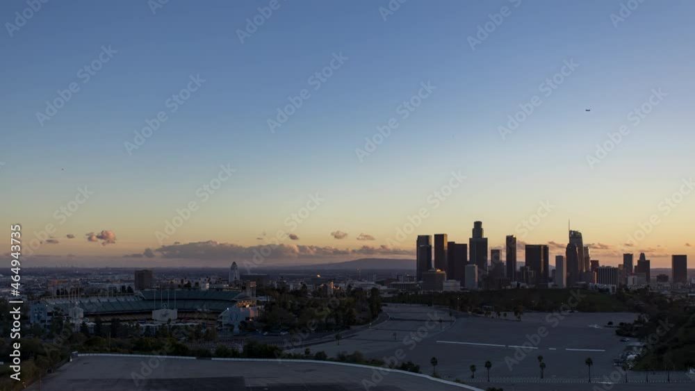 A timelapse of sunset over Dodger Stadium and Downtown Los Angeles from the top of Elysian Park A timelapse of sunset over Dodger Stadium and Downtown Los Angeles from the top of Elysian Park