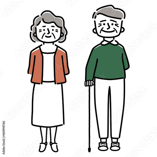 おじいさんとおばあさんのイラストセット