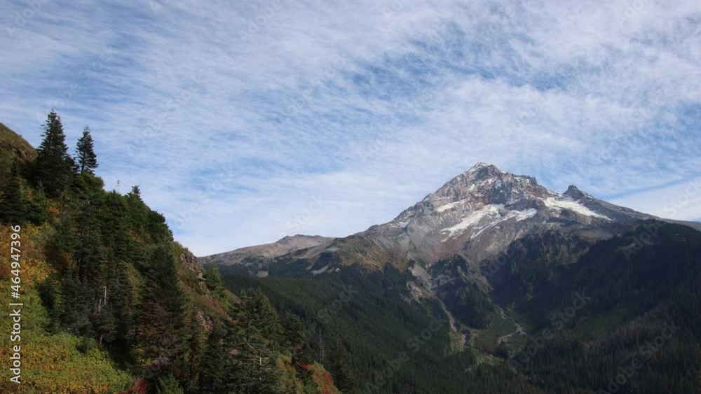 Mount Hood autumn time-laps with moving clouds Mount Hood autumn time-laps with moving clouds