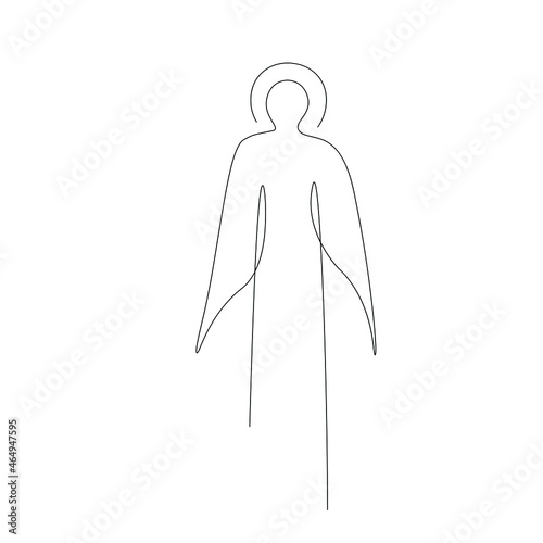Christmas angel on white background, vector illustration