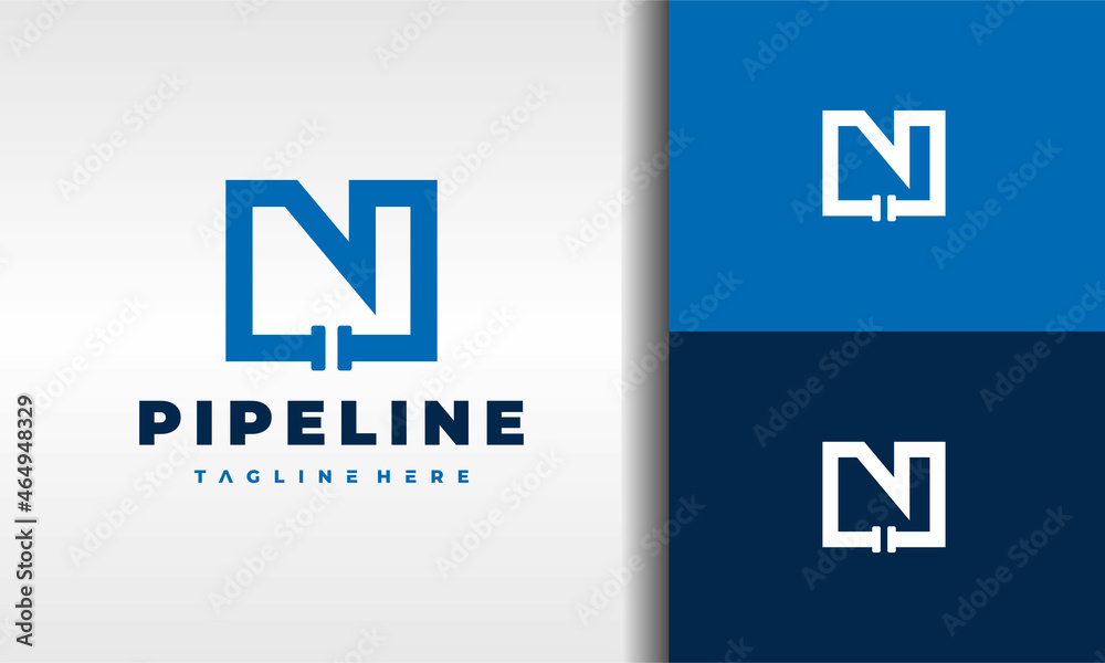letter N pipe logo letter N pipe logo