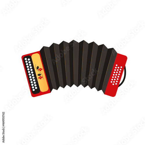 A musical instrument - accordion. Stock vector graphics.