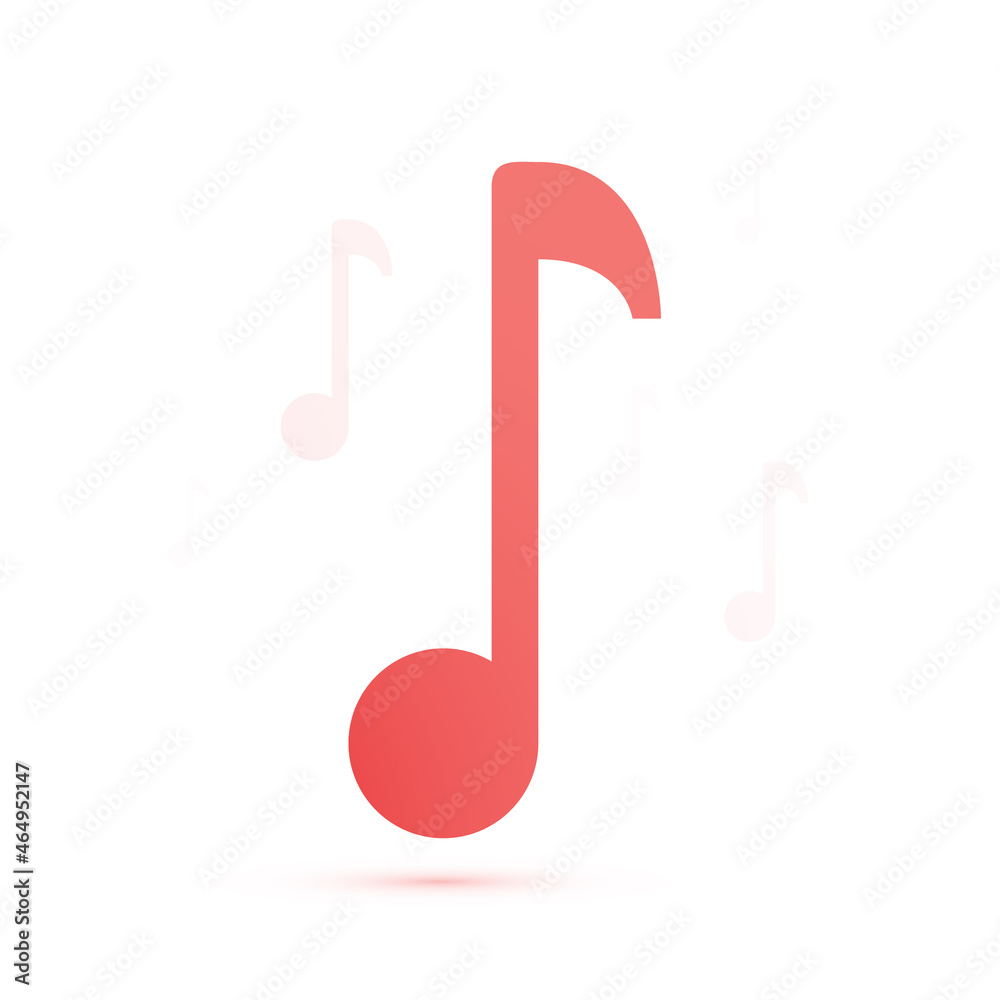 Rose Music Notes Vector isolated on white background Rose Music Notes Vector isolated on white background