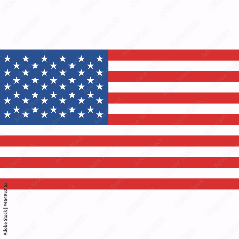 Naklejka premium vector image of american flag illustration on white
