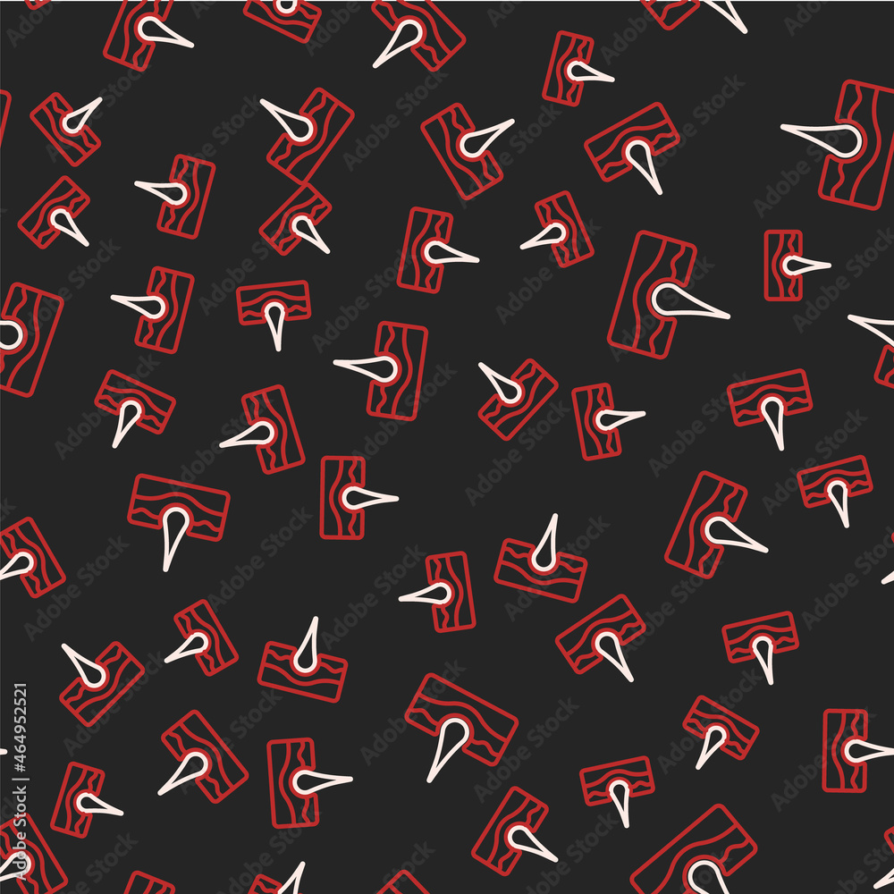 Line Human hair follicle icon isolated seamless pattern on black background. Hair care treatment. Vector Line Human hair follicle icon isolated seamless pattern on black background. Hair care treatment. Vector