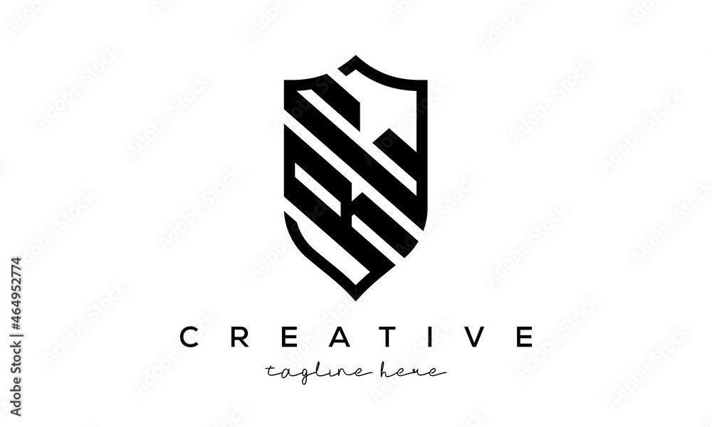 RC letters Creative Security Shield Logo RC letters Creative Security Shield Logo