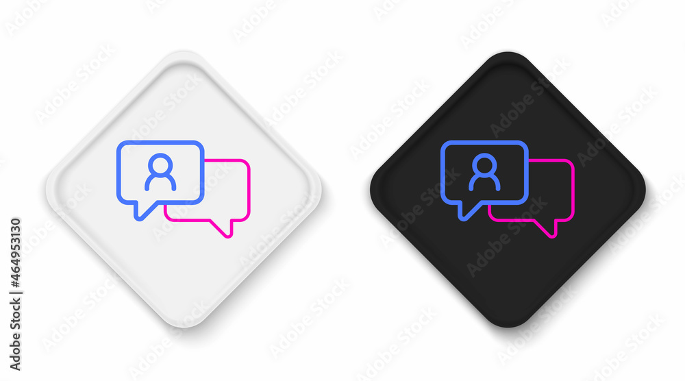 Line Speech bubble chat icon isolated on white background. Message icon. Communication or comment chat symbol. Colorful outline concept. Vector