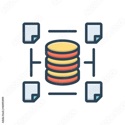Color illustration icon for databases