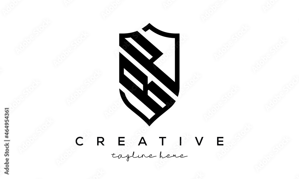 BP letters Creative Security Shield Logo BP letters Creative Security Shield Logo