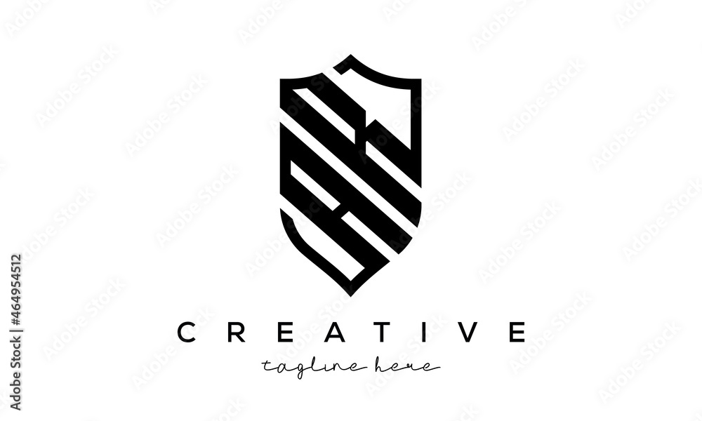 AR letters Creative Security Shield Logo AR letters Creative Security Shield Logo