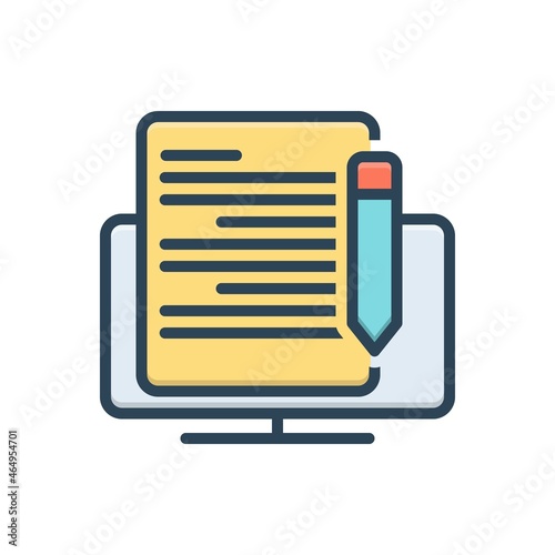 Color illustration icon for editions